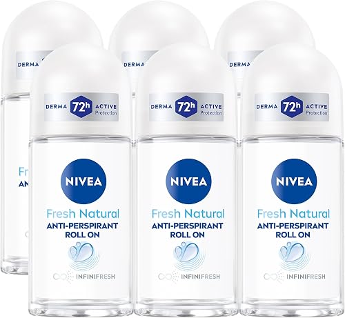 NIVEA Fresh Natural Anti-perspirant Roll-on Deodorant, 50ml, Pack of 6
