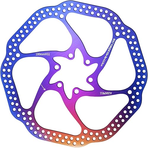 BUCKLOS Rotor de freno de disco MTB de 5.512 in 6.299 in 7.087 in 7.992 in con 6 pernos, frenos de bicicleta Rotores de acero inoxidable Tornillos