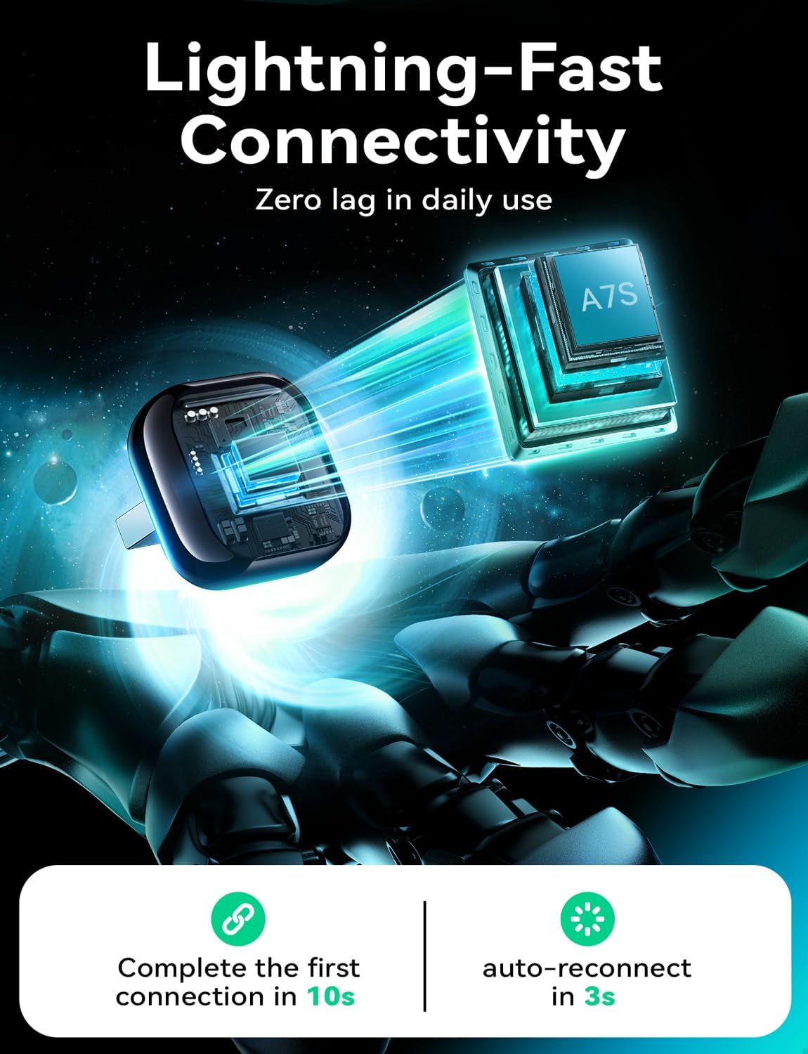 Wireless Carplay & Android Auto Adapter, Metal Design Mini & Stable 2-in-1 Dongle, Convert Vehicle's Wired CarPlay/Android Auto to Wireless, for iOS 10+/Android 11+ & Cars from 2016