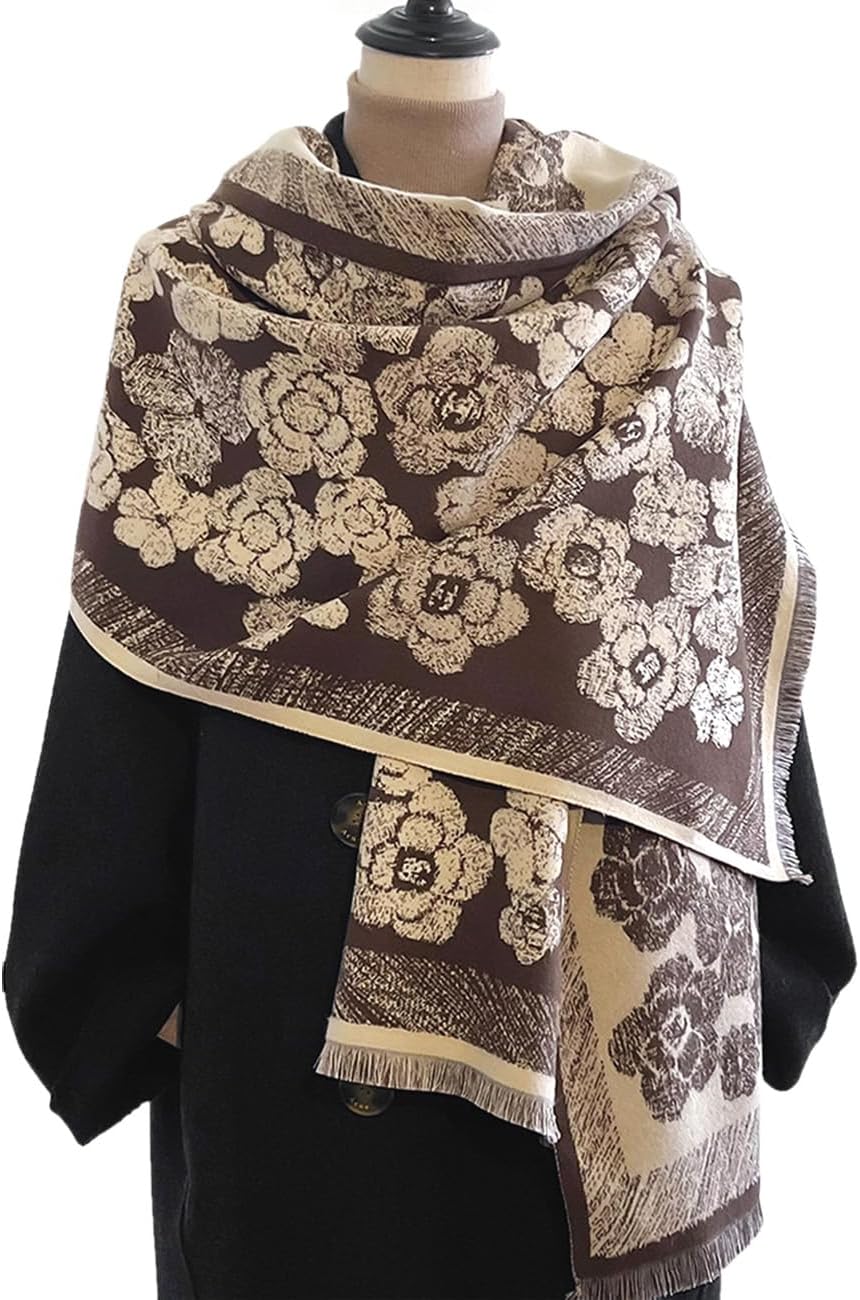 Cashmere Feel Winter Scarf for Women Large Pashmina Blanket Scarf Cashmere Wrap for Women Fall Winter Shawl - Image 2