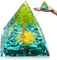 Vista 1 de Pirámide de cristal de orgón, torre de energía curativa de chakras, pirámide de cristales curativos para energía positiva, joyería de piedra