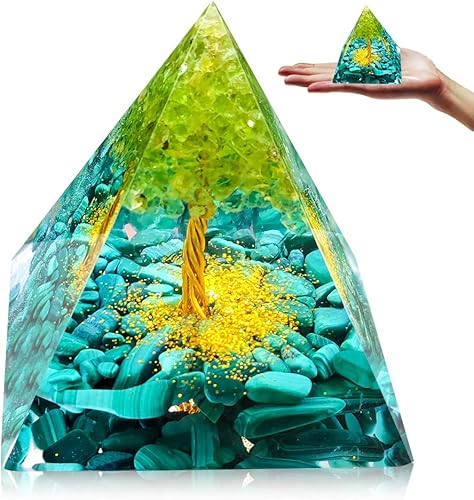 Pirámide de cristal de orgón, torre de energía curativa de chakras, pirámide de cristales curativos para energía positiva, joyería de piedra