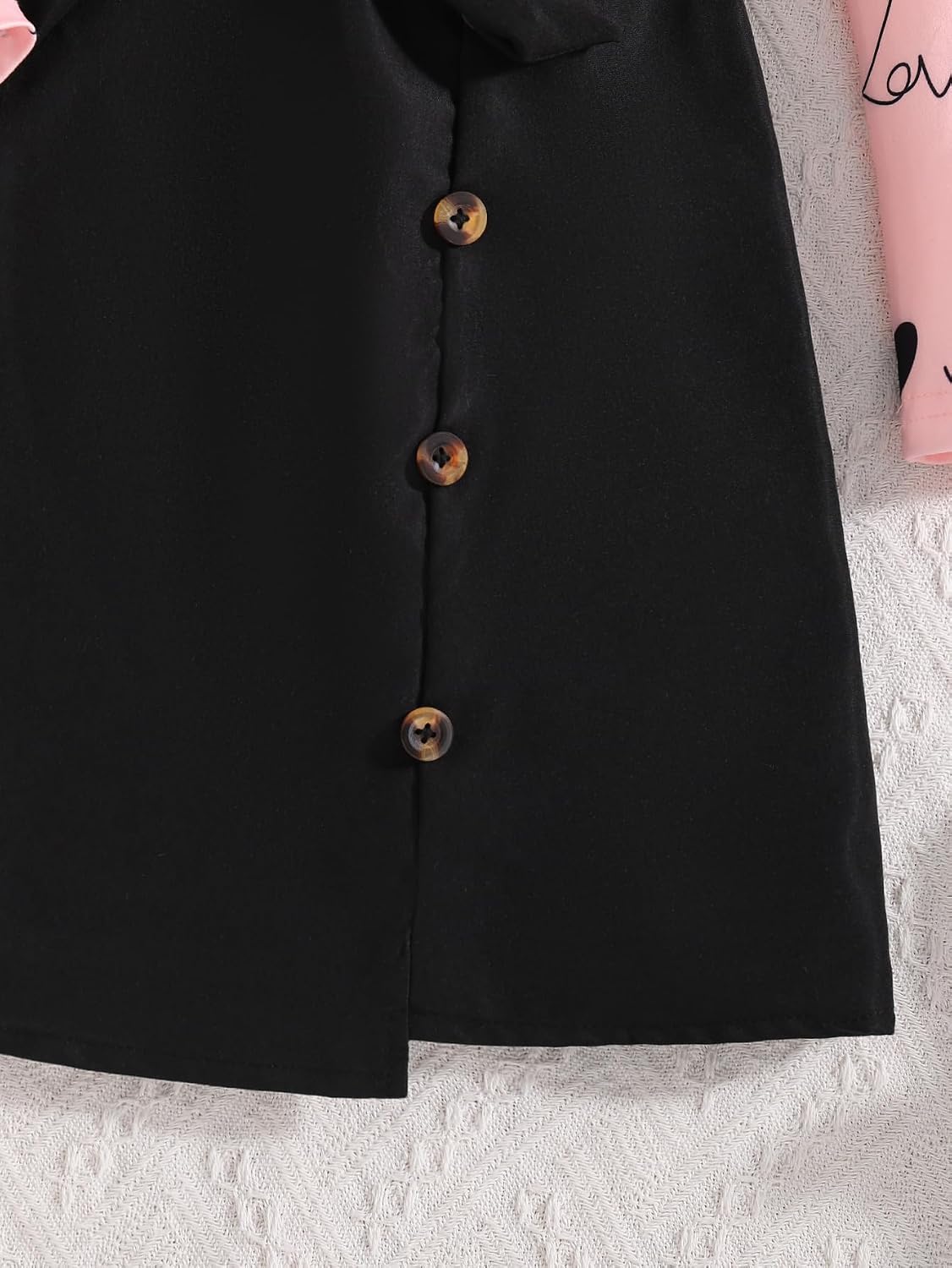 2 Piece Girls Skirt Set Heart Long Sleeve Ruffle Top and Skirts Outfit Girl Fall Clothes Sets for 8-12 Years