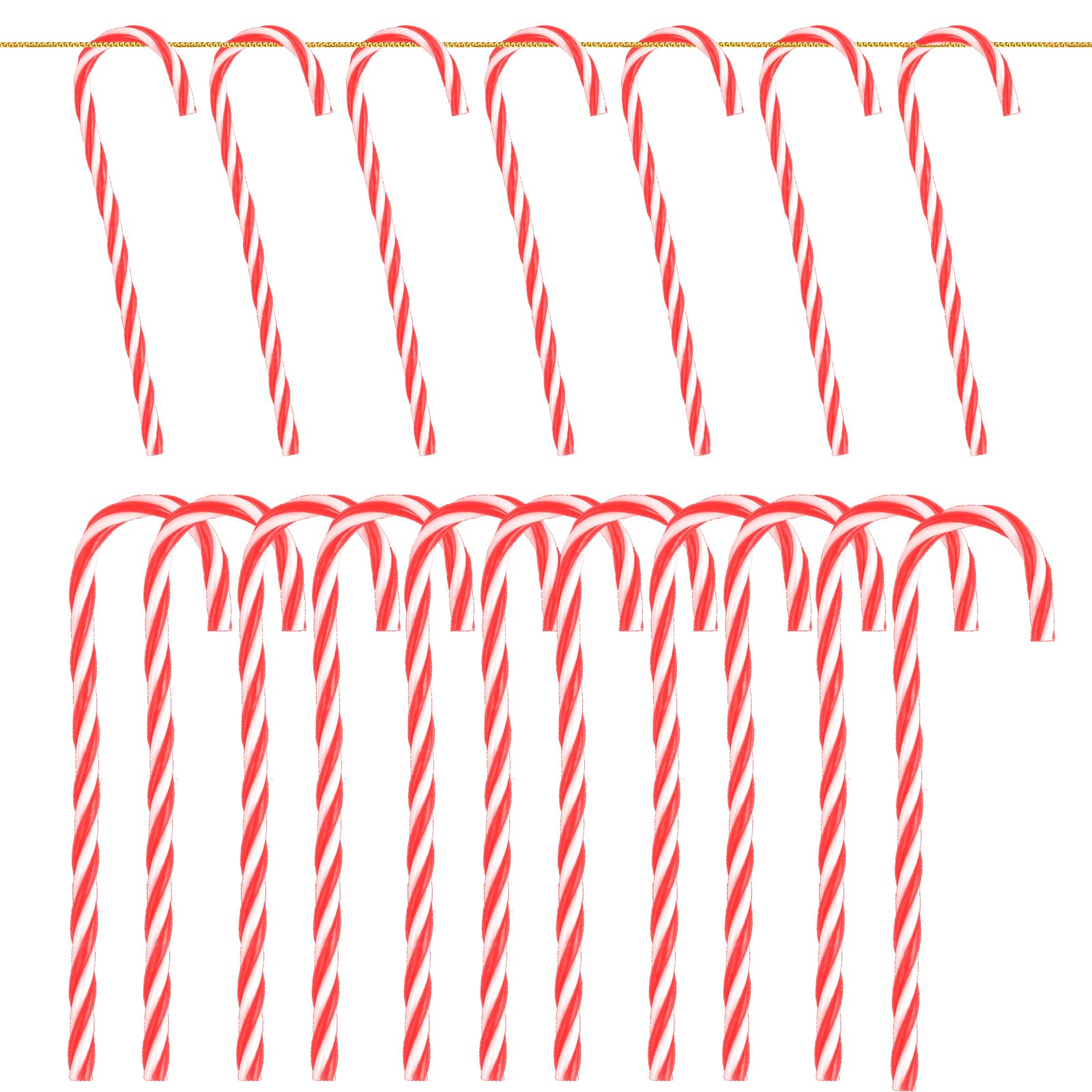 50 Piezas Bastones de Caramelo Navideños Candy Cane de Plástico 15cm Colgantes Adornos Árboles de Navidad Decoración Fiesta Ornamentos de Navidad Adorno de Navidad Rojo y Blanco