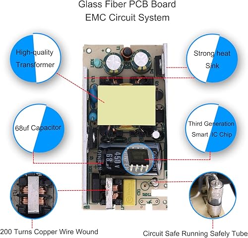 Miniatura 7 de Fuente de alimentación de 12 V 4 A  COOLM AC 100-240V 5060Hz a CC 12 voltios 4 amperios 4 amperios 48 W cargador convertidor de energía 12V4A +