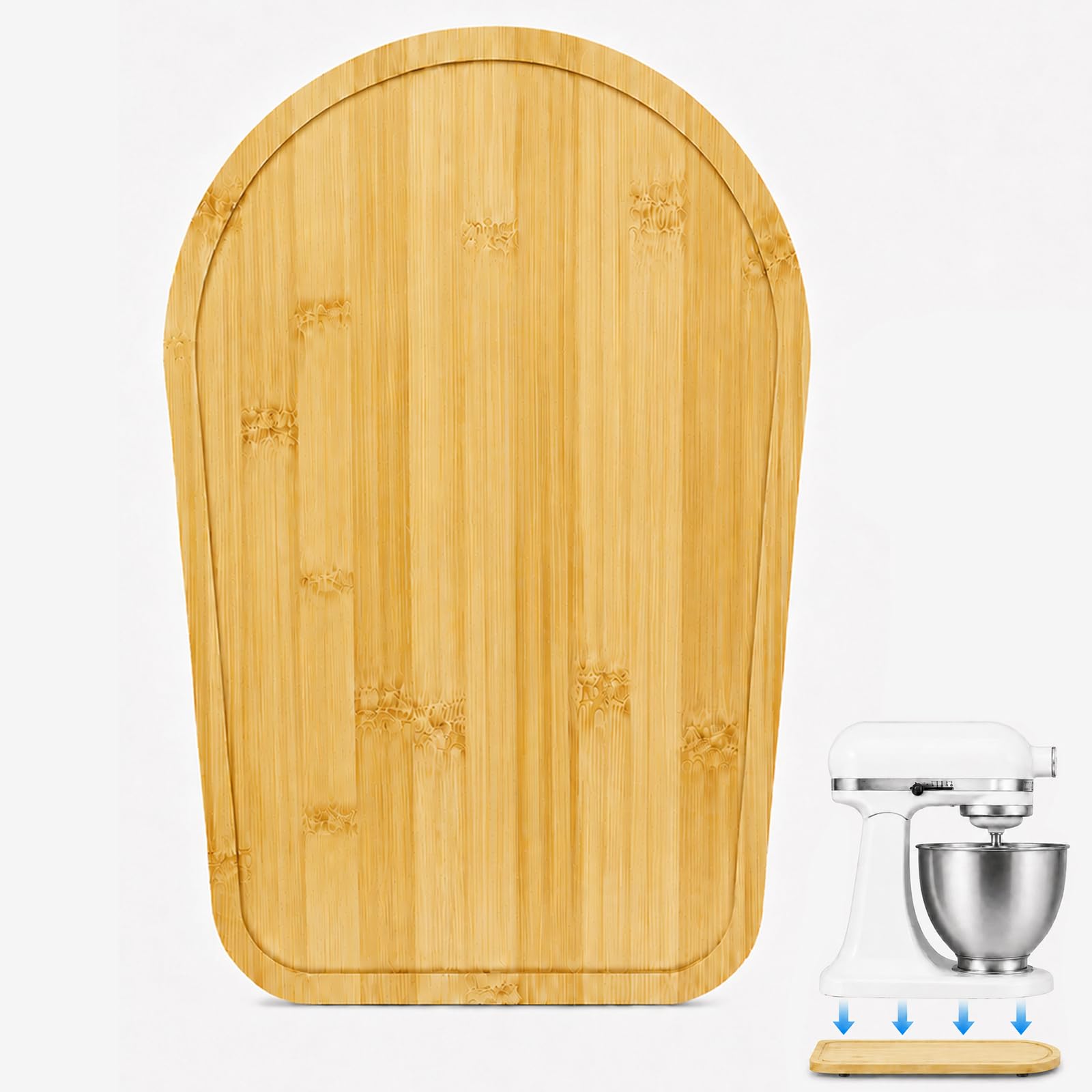 LMSAWK Bamboo Mixer Slider for Kitchen Aid Artisan 4.5-5 Qt (4.3L - 4.8L), Countertop-Protecting Mixer Accessories, Compatible with KitchenAid Artisan Stand Mixer 5K45SS, 5KSM175PS, 5KSM125
