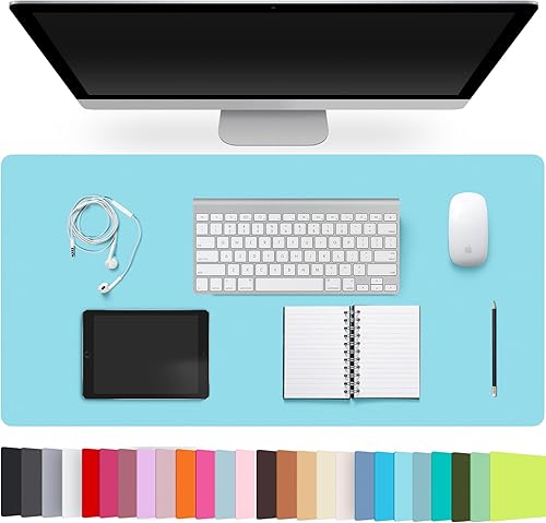 Miniatura 21 de Protector de almohadilla de escritorio de piel CADONO, almohadilla de escritorio antideslizante, gran almohadilla de ratón de piel sintética PU,