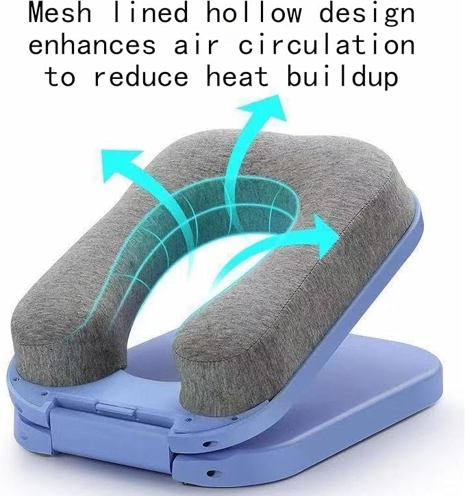 Almohada portátil ergonómica plegable para siesta, ajustable para oficina y escuela, apoyo de cabeza de memoria, color azul, 1 pack miniatura 6