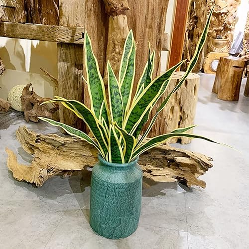 Miniatura 5 de Planta artificial de serpiente, 4 piezas de 30 pulgadas, plantas falsas de Sansevieria para interiorexterior, decoración del hogar, jardín, oficina,