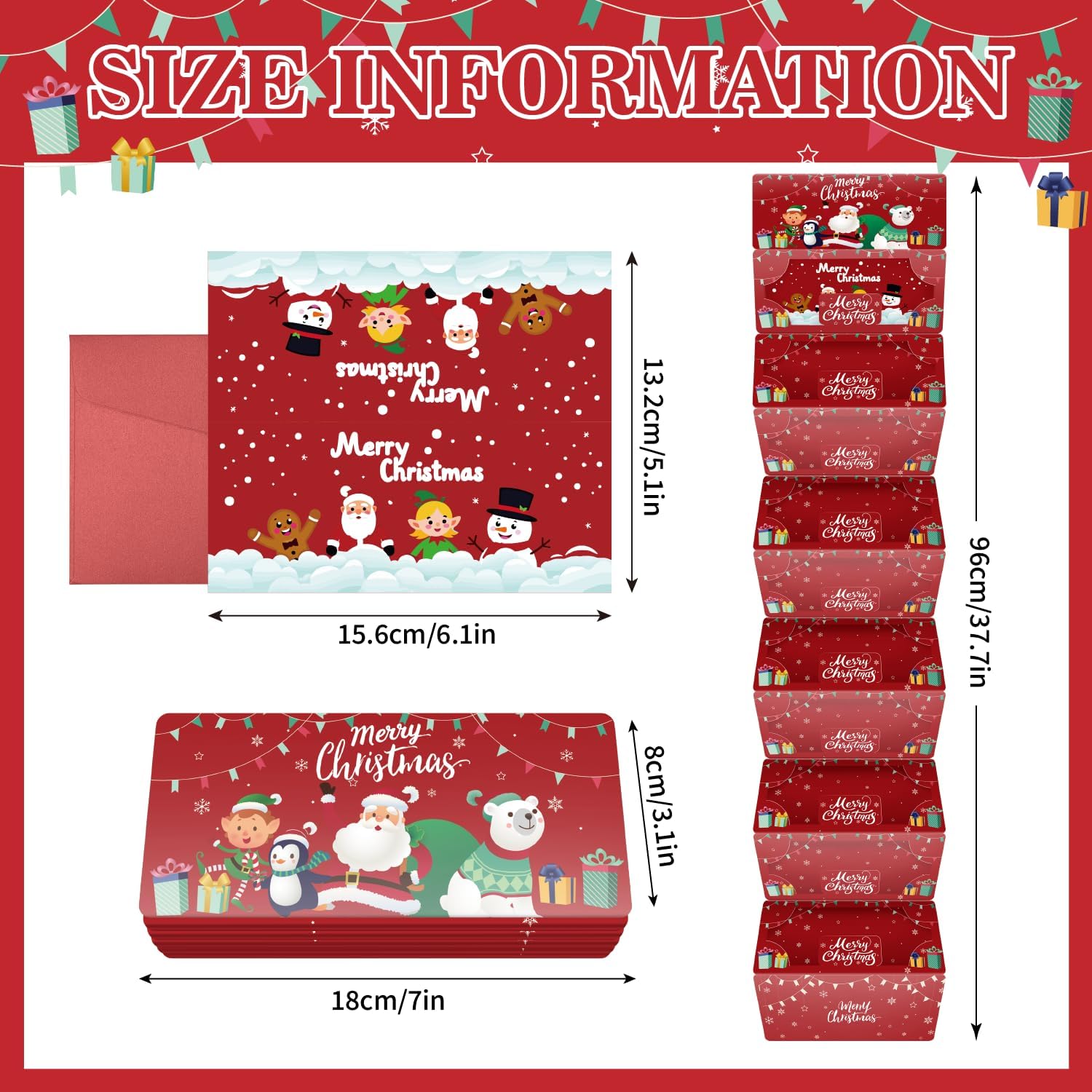 4PCS Christmas Money Gift Cards Envelope for Cash, Money Holder with 10 Slots for Cash, Surprise Christmas Xmas Party Gifts for Men Women Girls Boys image 2