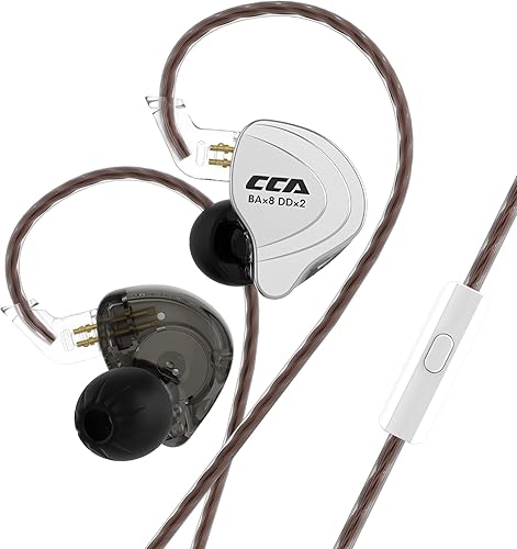 Miniatura 3 de CCA C10 IEMs 4BA+1DD Hybrid Driver HiFi Monitores intrauditivos Auriculares con aleación Faceplace desmontable empotrados 0.030 in 2Pin OFC Cable