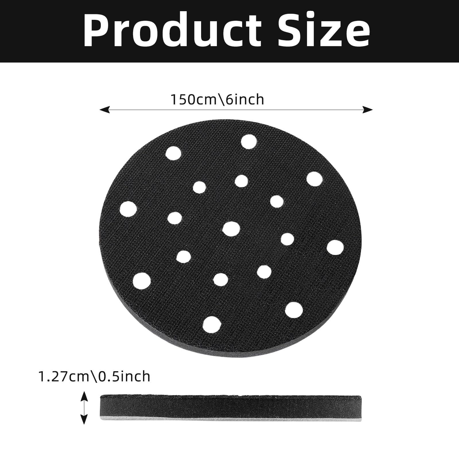 GVSS 2 Pieces 150 mm Soft Sanding Pad with 17 Holes - Image 2