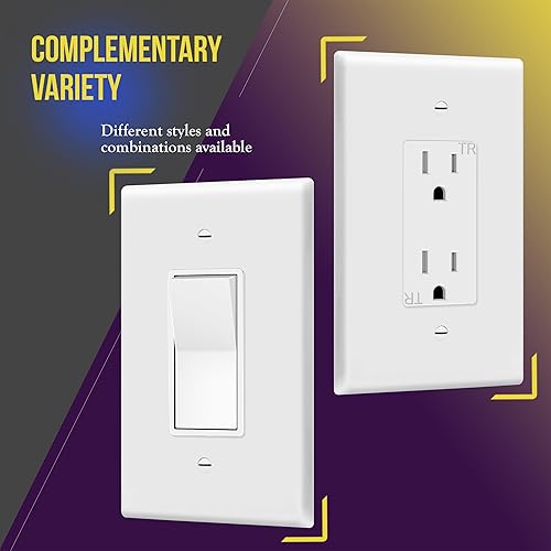 Miniatura 3 de ENERLITES - Placas decorativas de pared para cubierta de interruptor de gran tamaño, 1 banda, 5.5 x 3.5 pulgadas, policarbonato termoplástico