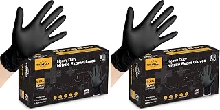 TitanFlex Disposable Nitrile Exam Gloves - 6-mil, Black, Heavy Duty, Latex Free, Food Safe for Cooking
