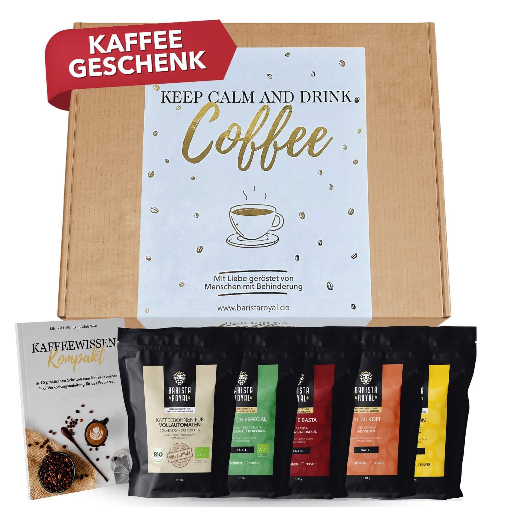 Kaffee Geschenkset 5 x 100g Kaffeebohnen Probiertset Geschenkidee