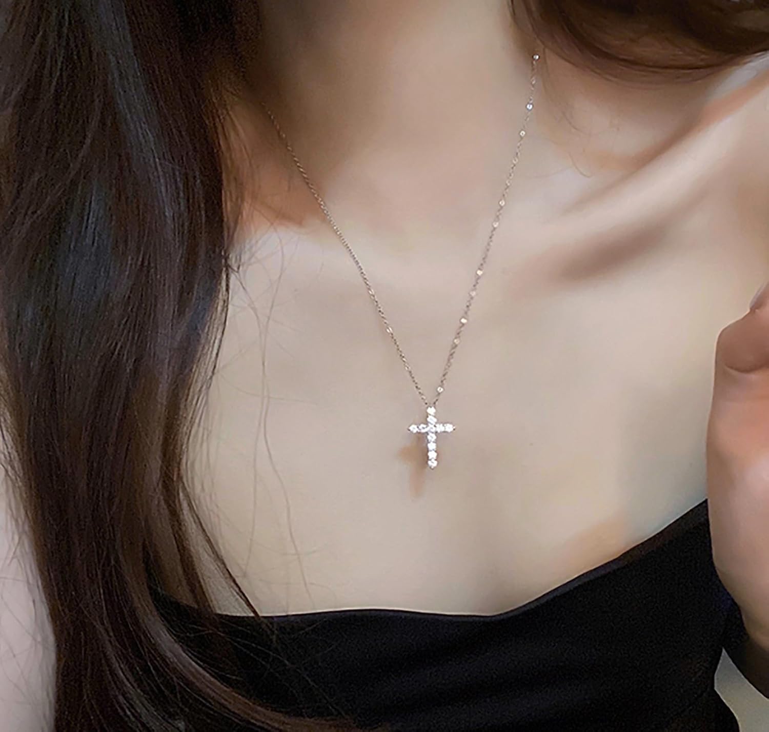 Small Heart Necklace for Women, Cute 14K White Gold Plated Pendant Choker Necklaces Dainty Jewelry Gifts Silver - Image 5