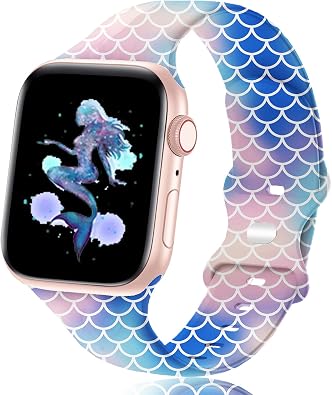 Compatible Apple Watch Bands, Silicone for iWatch Series 6 5 4 SE 3 2, 38mm 40mm 41mm 42mm 44mm 45mm Girls Women