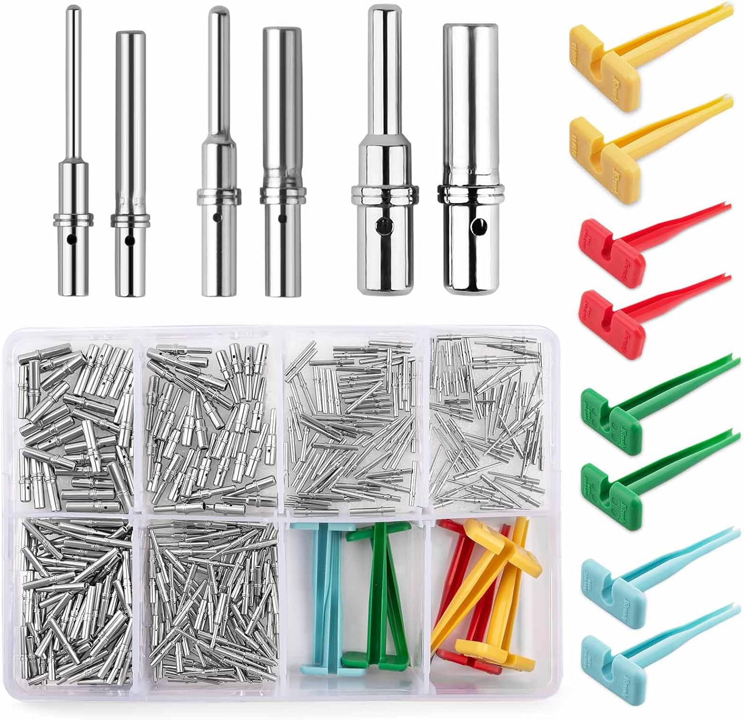 JRready ST6444 Deutsch Pin Kit, Barrel Style Contacts Size 16 12 20 Pin and Sockets 188PCS, 14-22 AWG, Deutsch Pin Removal Tool, for DT DTM DTP DTHD HD Series Connector