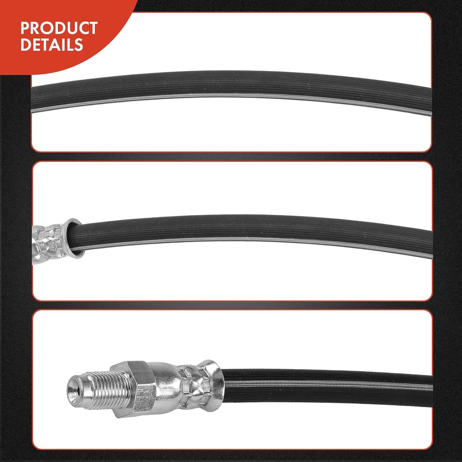 A-Premium Rear Driver and Passenger Brake Hydraulic Hose Compatible with Select Volkswagen Models - Beetle 1968-1979, Sedan 1968-2004, Super Beetle 1971-1979 - Replace# 311611776(Pack of 2)