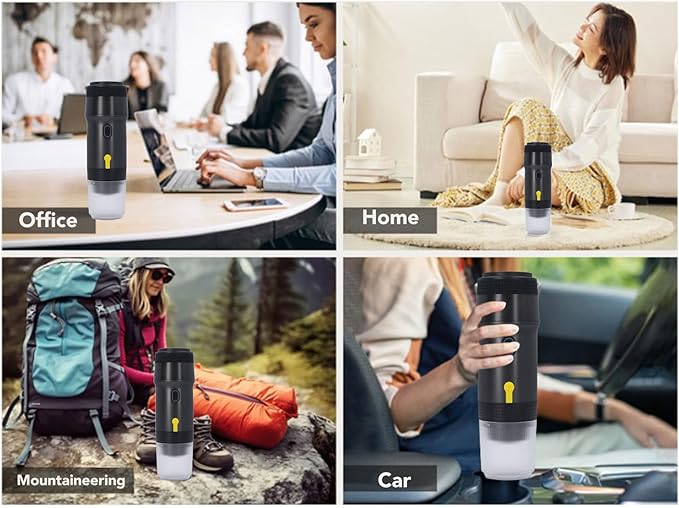 Cafetera Portátil 20 Bar USB y Coche, Cápsulas y Molido, 60ml miniatura 5