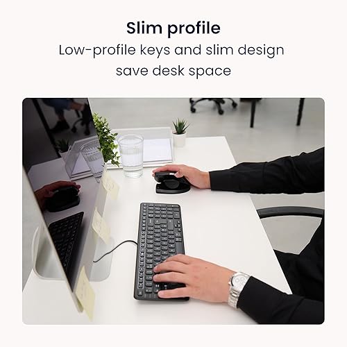Miniatura 4 de Contour Design Teclado de equilibrio negro con cable: diseñado para RollerMouse y SliderMouse - Tamaño compacto, inclinación ajustable para soportar