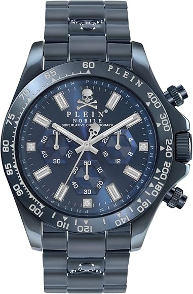 Philipp Plein Herren Uhr Chrono Quarz NOBILE Wonder blau PWCAA0521 