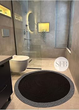 J t, Banyo Paspas , Mutfak, Yolluk Hal  Kilim, J t kilim, Bohem Paspas,  skandinav Hal , Hediyelik, 90 x 90 Siyah