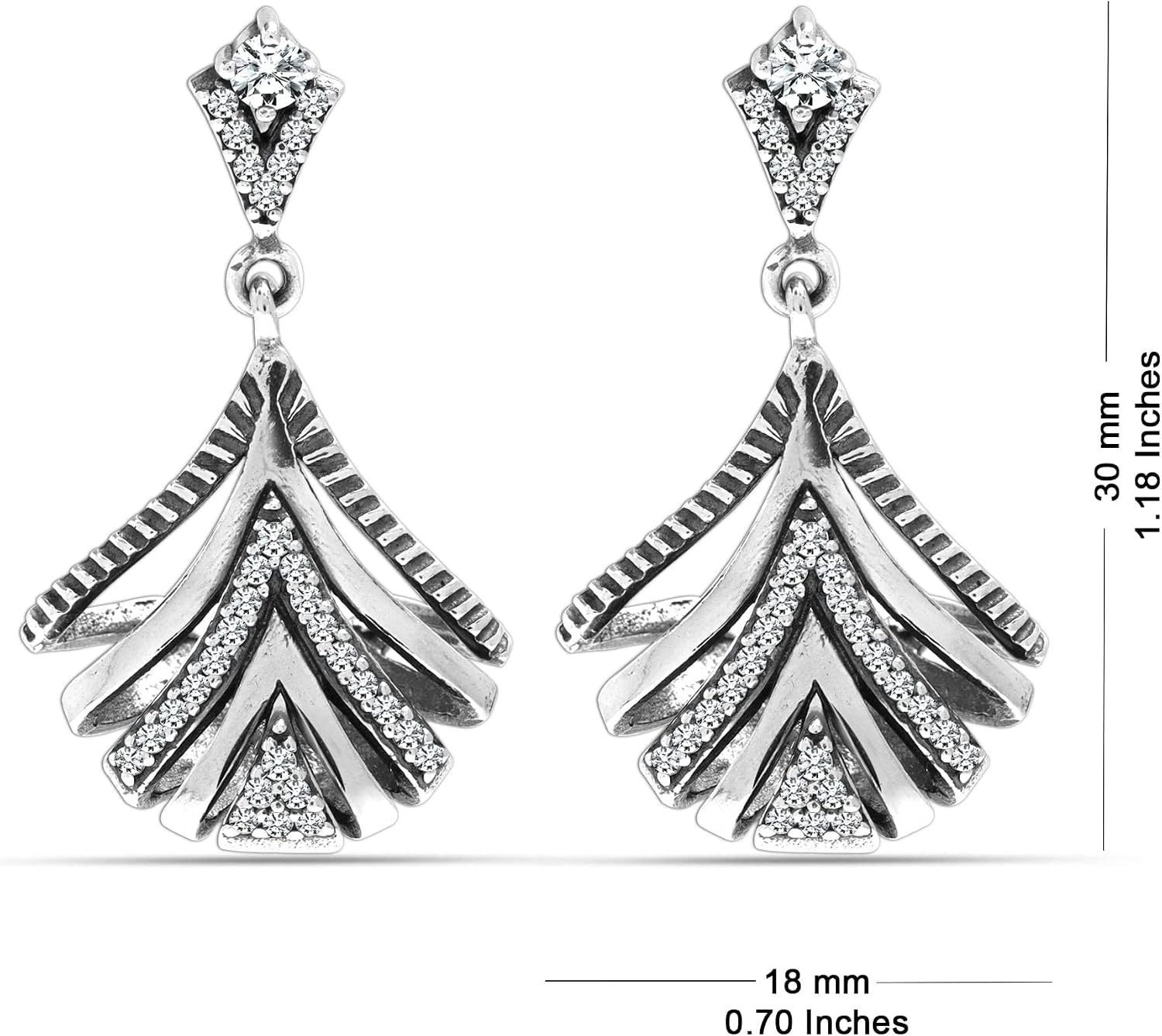 LeCalla 925 Sterling Silver Dangle Stud Earrings for Women | Hypoallergenic Teardrop Statement Dangle Drop Stud Earring for Women