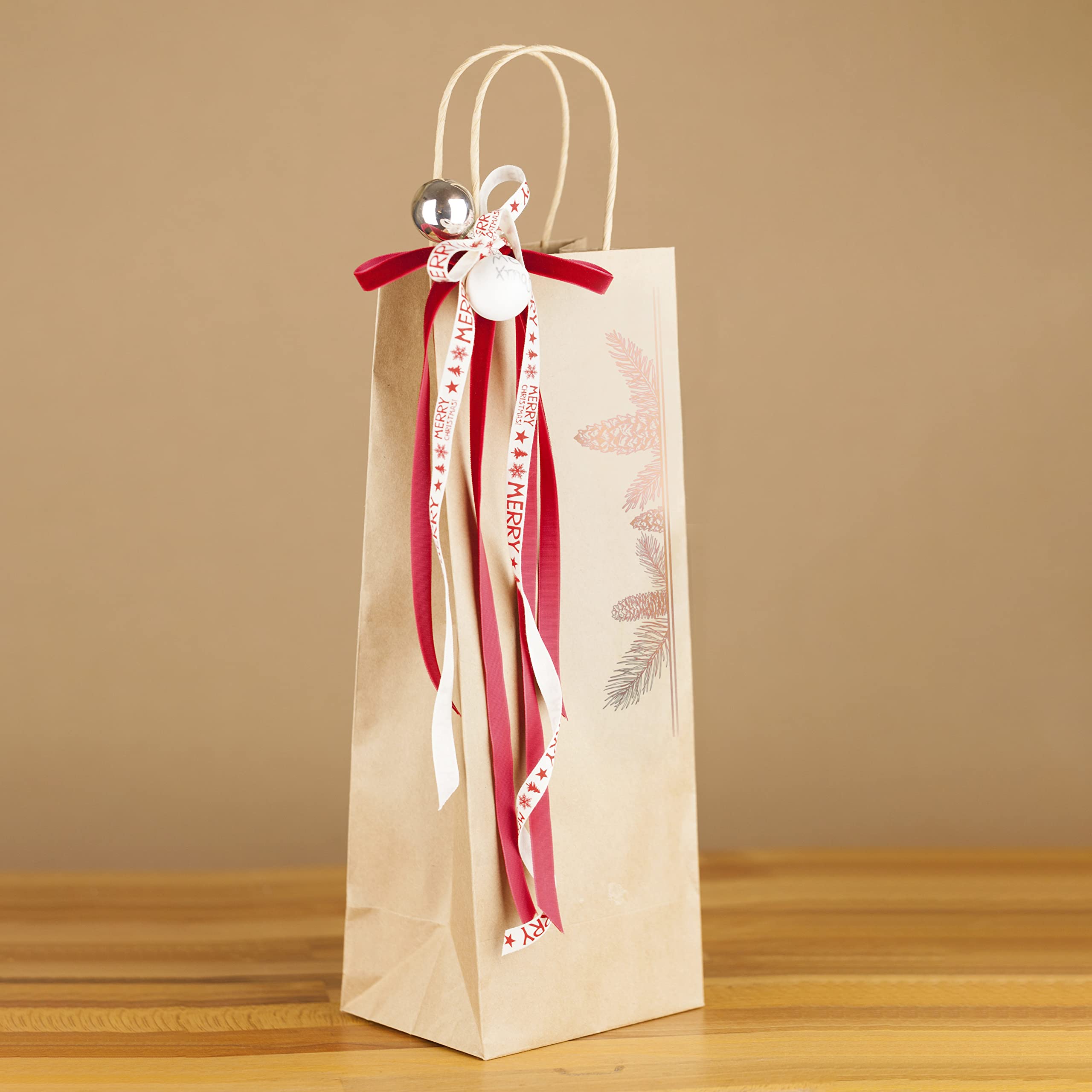 Pack 100 Bolsas Personalizadas para Botellas de Vino | Con Logo o Foto | Regala tu Botella Con la Mejor Presentación | En Papel Kraft | Para Bodas, Navidad, Comuniones, Publicidad 11x36x10cm