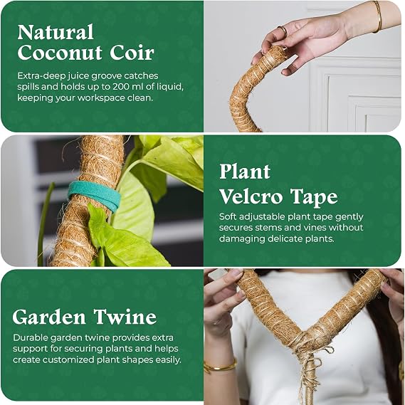 2 Pack 30 Inch Moss Pole for Plants, Moss Poles for Climbing Plants Monstera, Handmade Coco Coir Plant Pole, Monstera Plant Support for Plant Grow