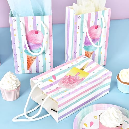 Miniatura 4 de WERNNSAI 16 bolsas de regalo para fiestas de helados, bolsas de regalo para decoración de fiesta de cumpleaños, para niñas, niños, suministros de