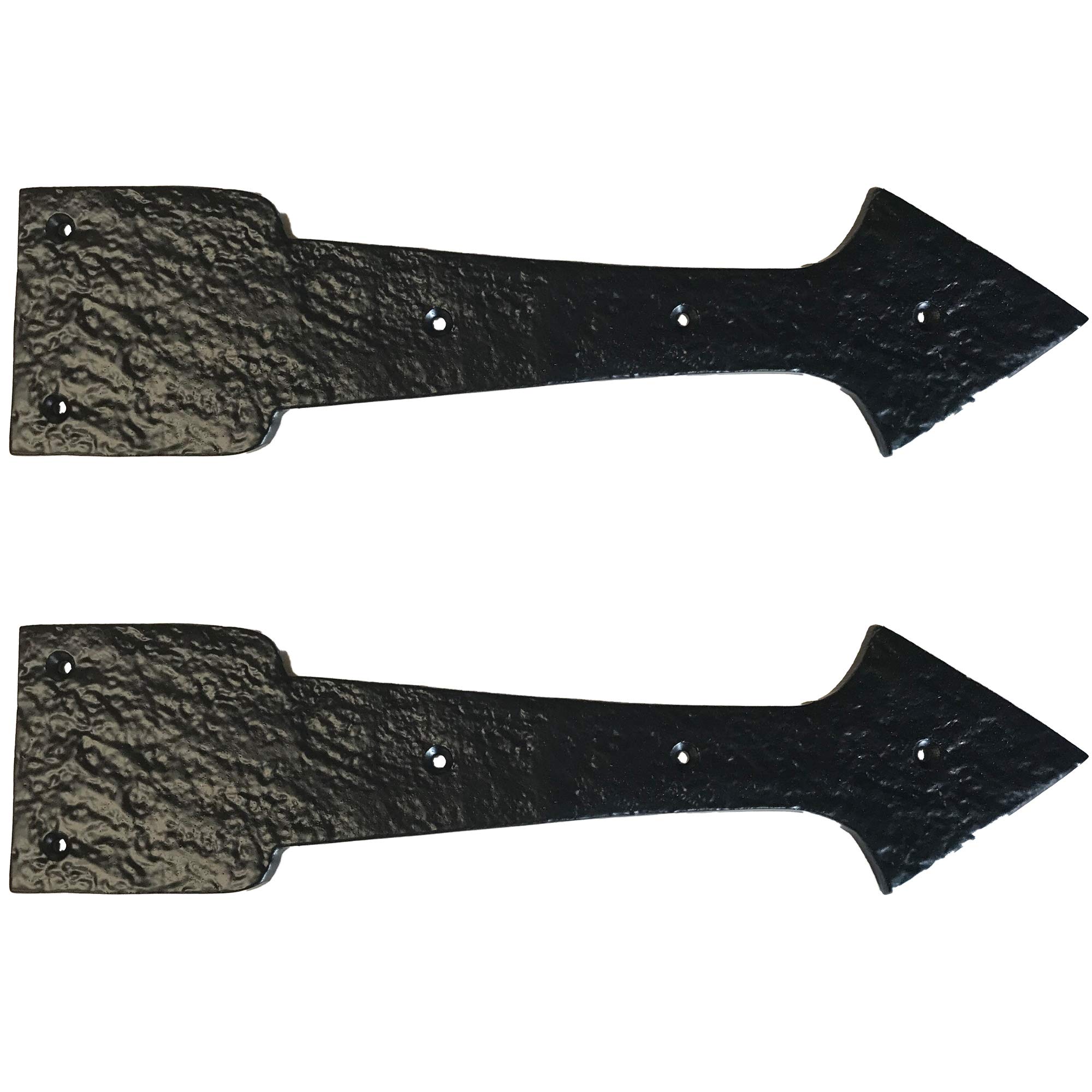 – 12.25” STRAIGHT ARROW Decorative Antique style Old World rustic straps faux hinge Cast wrought iron hammered forged vintage look for cabinets, garage, kitchen doors - DS110