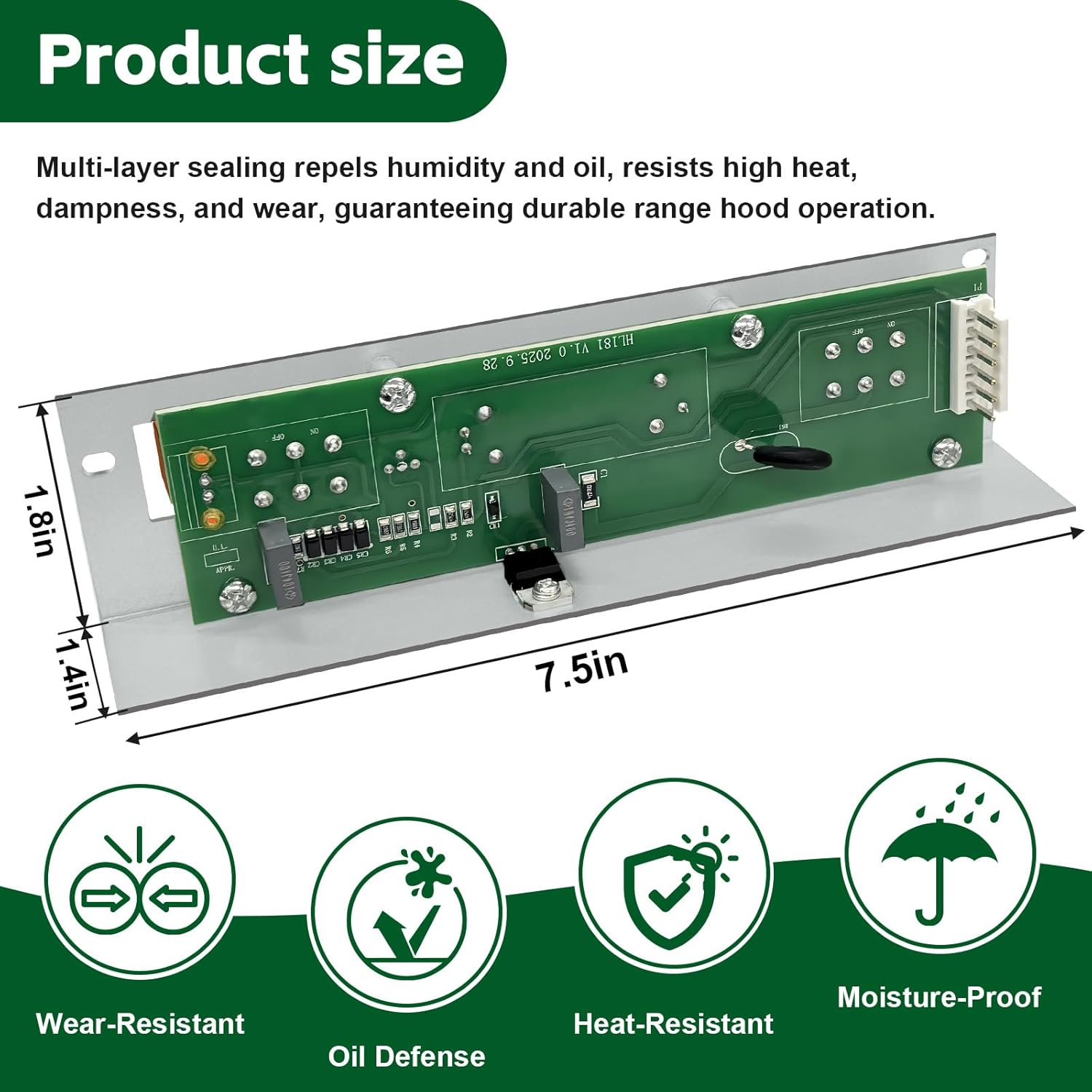 SV03255 Range Hood Control Board Replacement Control Assembly for Fan Speed and Lighting Control Compatible with K210A30SS, K210A36SS, K260A30SS, K260A36SS, K260A48SS, K260A54SS, K260A60SS