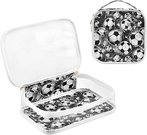 Miniatura 3 de Funny Soccer Clear Toiletry Bag for Traveling,2 Pack Makeup Cosmetic Bag with Zipper,Travel Bag for Toiletries,Travel Essentials 21214800