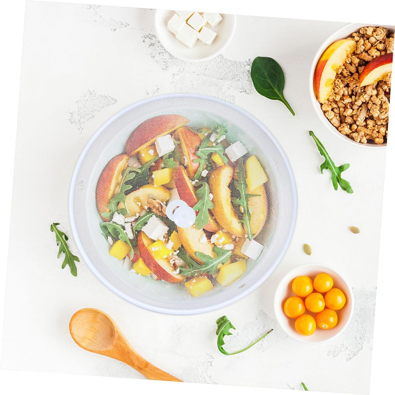 2pcs 35cm Diameter White Iron Food Protective Covers Food Tent Fresh-keeping Mesh for Home Dining Table