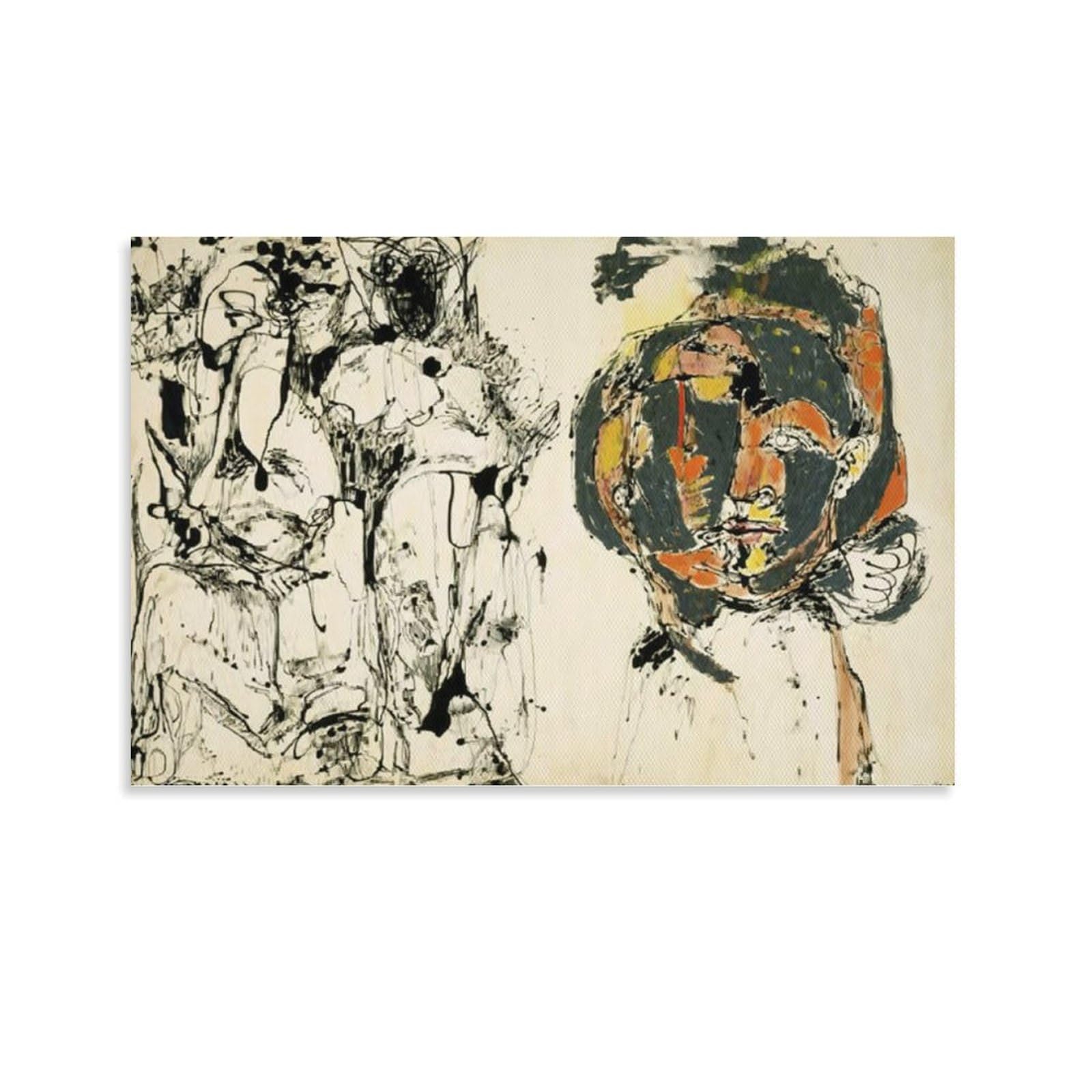 TERRE D'HORSE Portrait And A Dream by Jackson Pollock Canvas Wall Art Poster Decorative Bedroom Modern Home Print Picture Artworks Posters 20x30inch(50x75cm)