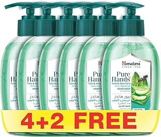 Himalaya Since 1930 PURE HANDS TULSI & ALOE Anti-Bac. HAND WASH 250mlx6