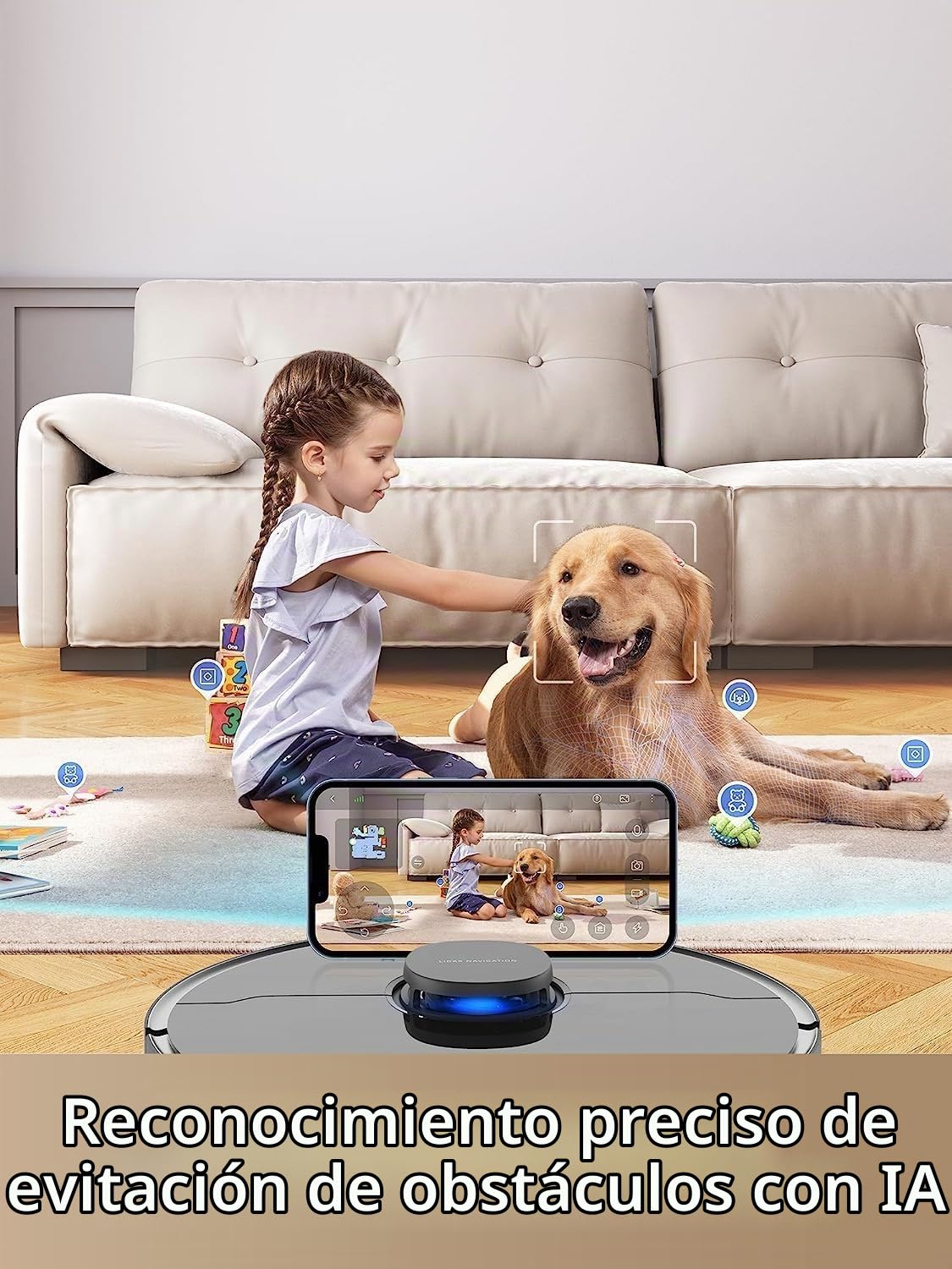 DREAME D10s Plus Robot Aspirador y Friegasuelos con Vaciado Automático DualBoost 1.0, AI Action, LDS, 5.000Pa, Autonomía de 280 min, Videovigilancia y Control de la App para Alfombras y Más