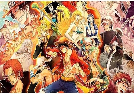 Amazon Co Jp Onepiece ワンピースルフィエースアニメ パズル手作りおもちゃ300 500 1000phdカラーフルカラーポスターコミックポートレートベストコレクション 子供と大人へのギフト Color A Size 300p おもちゃ