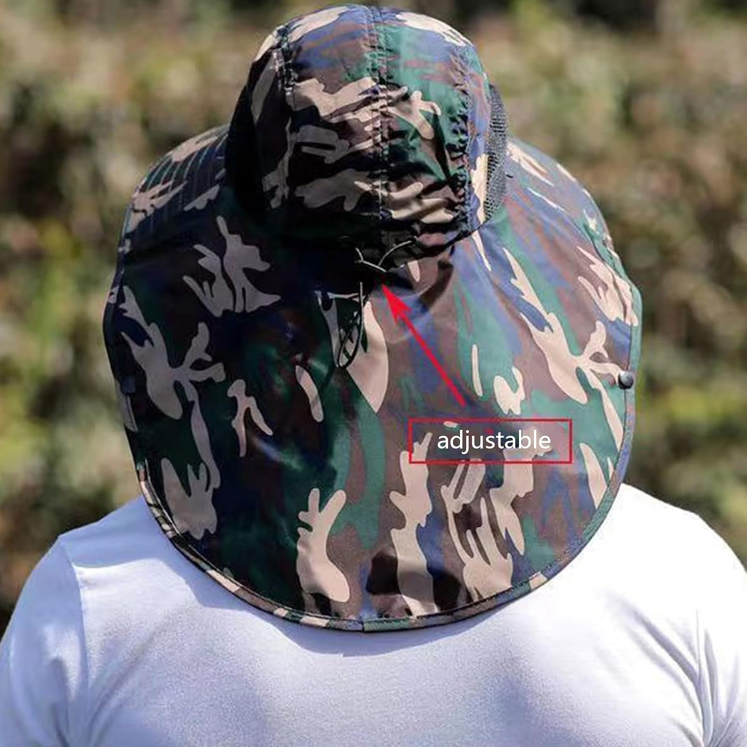Hat for Men Outdoor Activities with Breathable Cotton and Wide Brimmed Sun Hat with Neck Flap and Mesh Ventilation