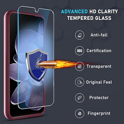 Miniatura 193 de Janmitta Funda compatible con Samsung Galaxy A14 5G con protector de pantalla + protector de lente de cámara, funda resistente de cuerpo completo