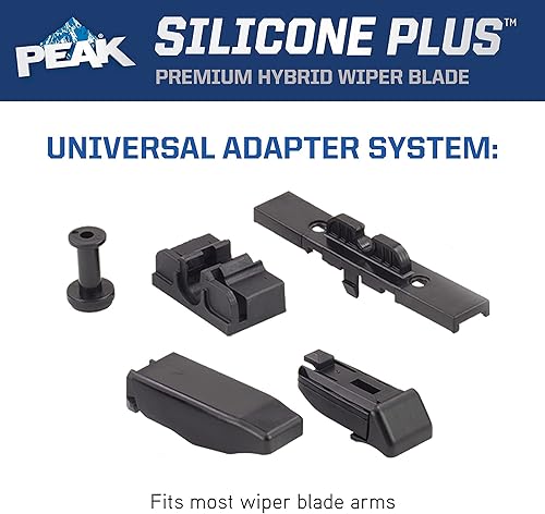 Miniatura 7 de PEAK Silicone Plus - Escobilla limpiaparabrisas híbrida de 18 pulgadas para todo clima, repuesto premium para parabrisas delantero con conector