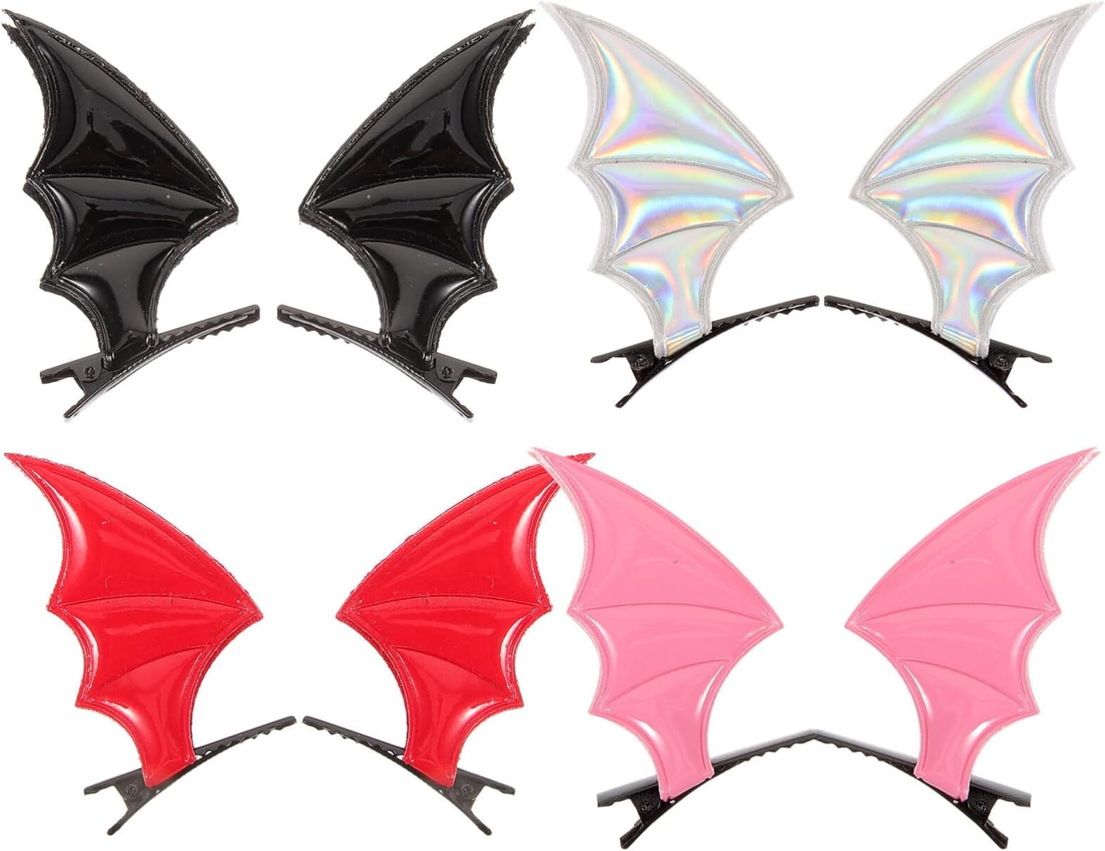 Beaupretty 8pcs Bat Wing Hair Clips, Halloween Cartoon Bat Ears Hairpin Devil Clips Accessories for Women Girls