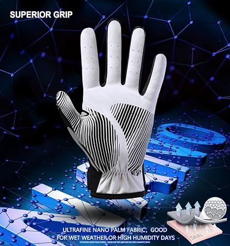 Miniatura 4 de Guante de golf para hombre, cuero transpirable con excelente agarre y guante de golf duradero y duradero, perfecto para adultos, ideal para
