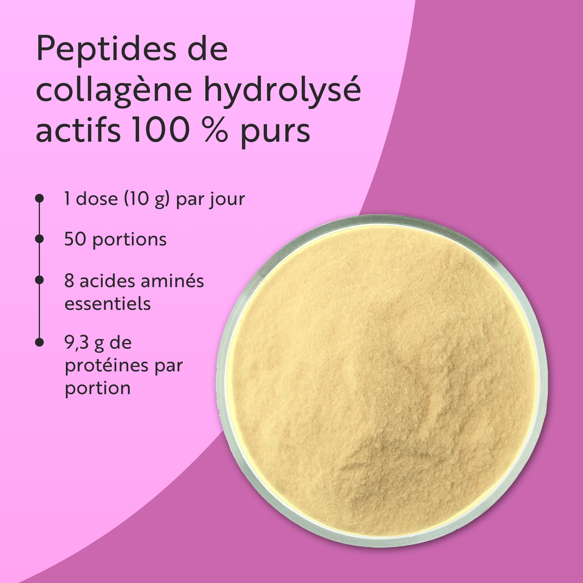 Nutravita Poudre de Collagene 500g - 100% Premium Peptides de Collagène Hydrolysés Pur, Type 1-50 Portions, Goût Neutre - Peptide de Collagen Hydrolysat - Collagene Bovin à Boir - 8 Acides Aminés