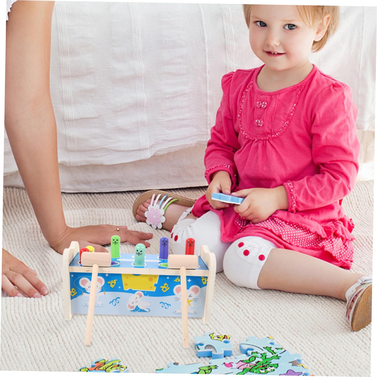 GALPADA Bois à Marteler pour Garçon Fille Ans Jeu Éducatif Créatif Exercice Coordination Main-œil Design et Sûr pour Éveil et Loisirs