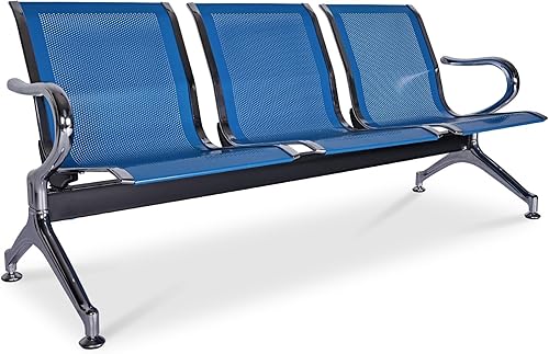 Miniatura 25 de Kinsuite Sillas de recepción de aeropuerto de 2 asientos, silla de sala de espera con brazos, asiento de banco de recepción de metal, sillas