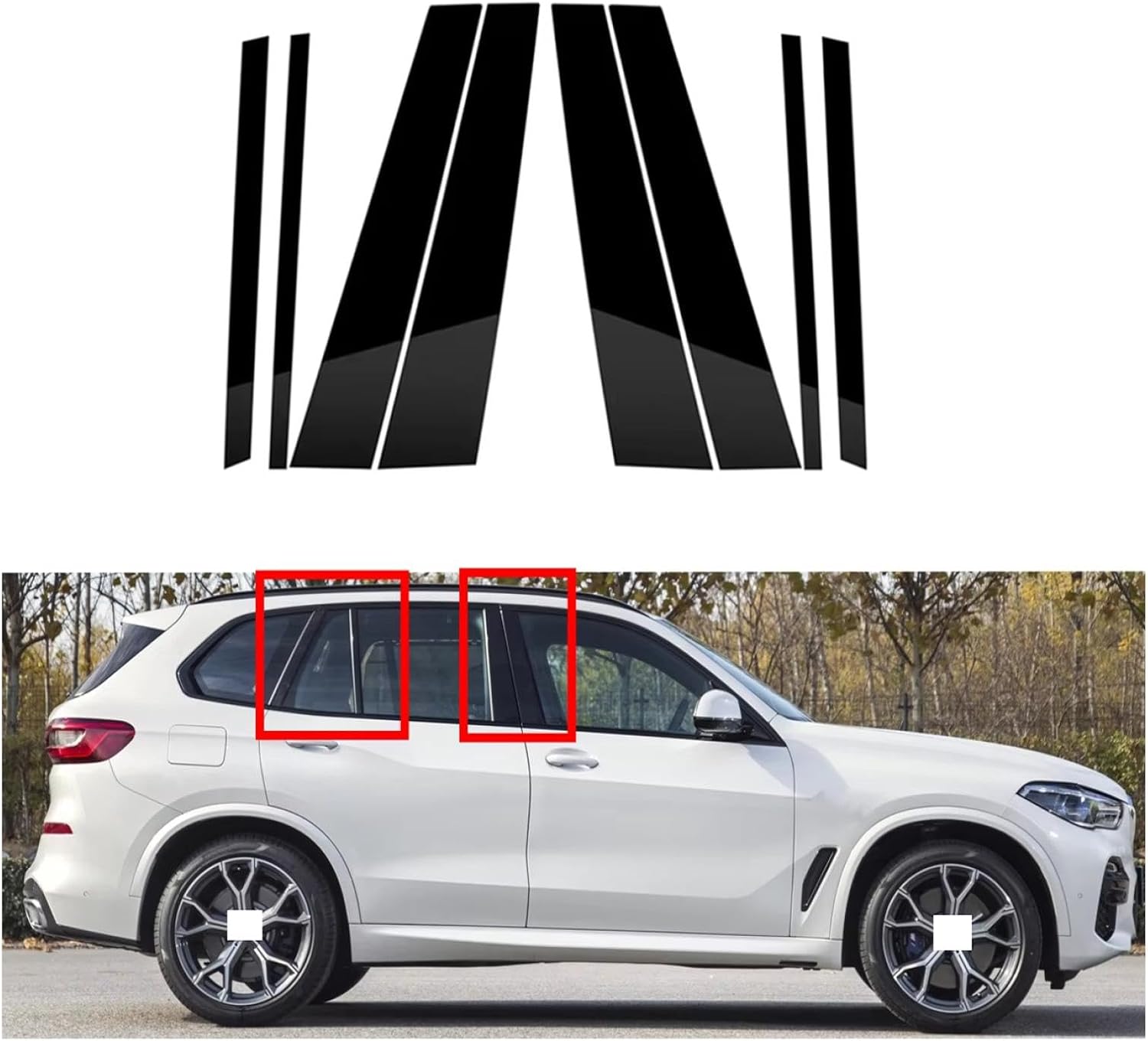 車のドア ウィンドウ ピラーステッカーに適合するB&MW X5 G05 G18 iX5 2019-2023車のドアウィンドウ柱 B