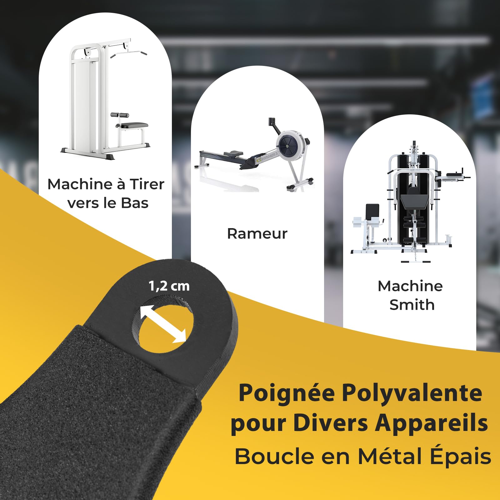 GOPLUS Barres de Tirage pour Machine à Câbles avec Poignées Ergonomiques, Forme de T et V pour Rameur, Poignées pour Entraînement du Dos, Biceps et Triceps, pour Salle de Sport à Domicile
