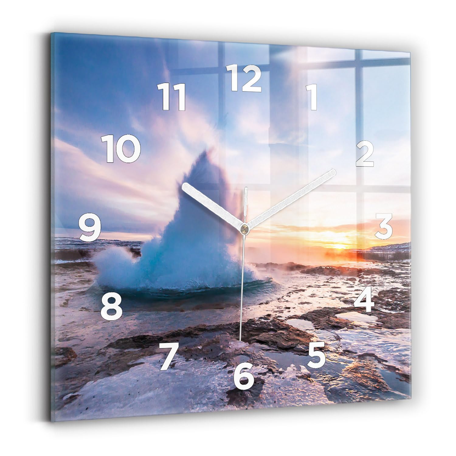 Horloge murale silencieuse carrée Wallfluent pour en finir avec le bruit du tic-tac stressant
